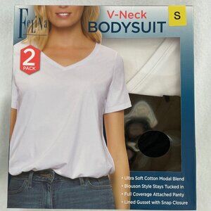 Felina 2 Pack V-neck T-shirt Bodysuit Blouson Style Ultra Soft NEW